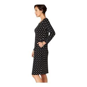 J. Jill Dress Women’s Small Black Multi-Color Print Long Sleeve Career Workwear